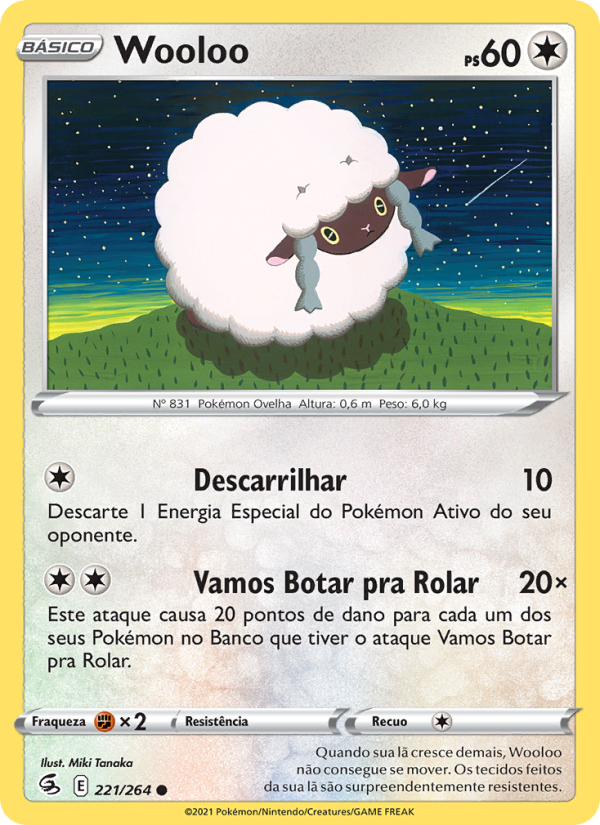 Wooloo 221 — Golpe Fusão (Portuguese Pokémon TCG card)