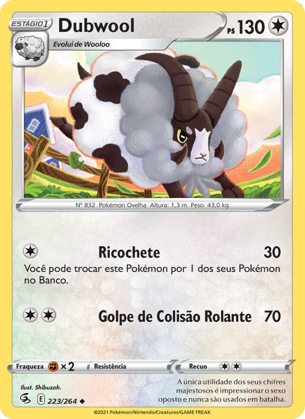 Dubwool 223 — Golpe Fusão (Portuguese Pokémon TCG card)