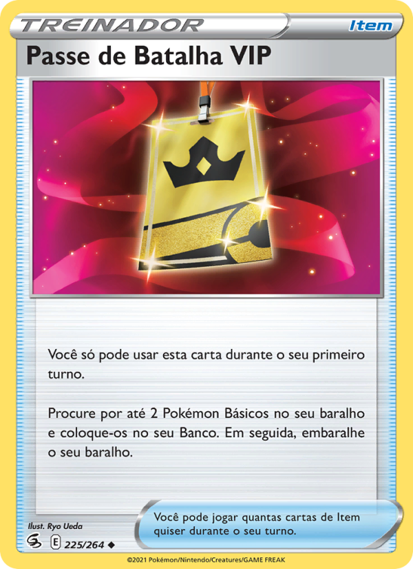 Passe de Batalha VIP 225 — Golpe Fusão (Portuguese Pokémon TCG card)