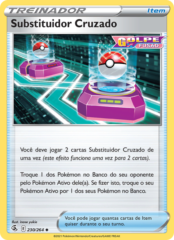 Substituidor Cruzado 230 — Golpe Fusão (Portuguese Pokémon TCG card)