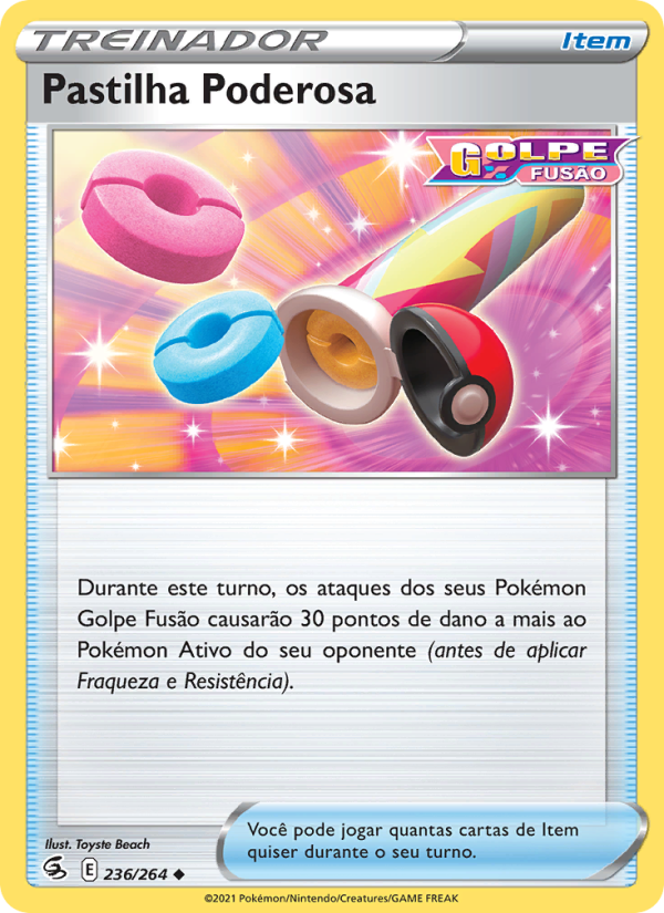 Pastilha Poderosa 236 — Golpe Fusão (Portuguese Pokémon TCG card)