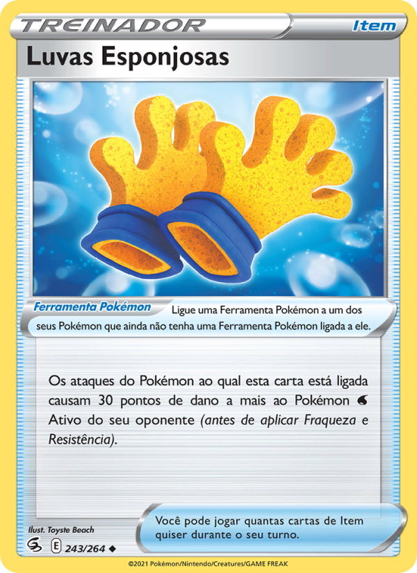 Luvas Esponjosas 243 — Golpe Fusão (Portuguese Pokémon TCG card)