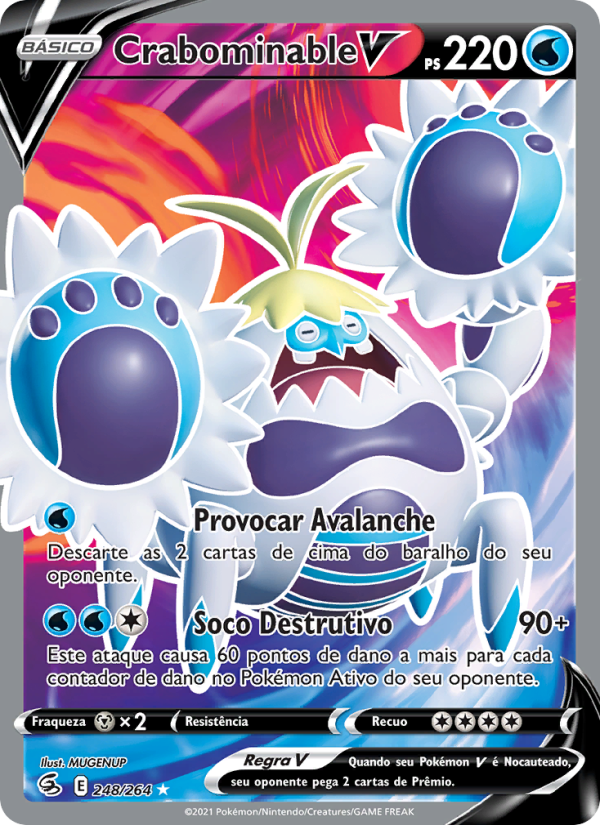 Crabominable V 248 — Golpe Fusão (Portuguese Pokémon TCG card)