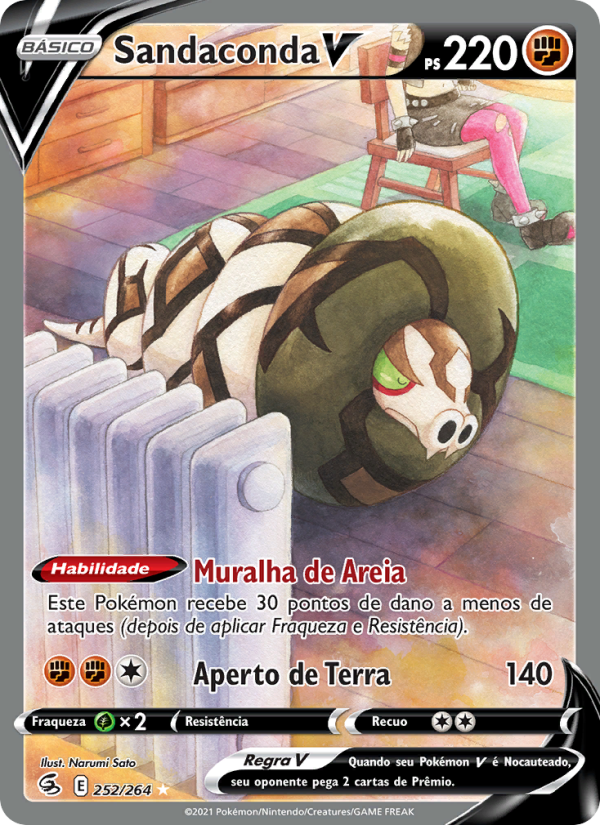 Sandaconda V 252 — Golpe Fusão (Portuguese Pokémon TCG card)