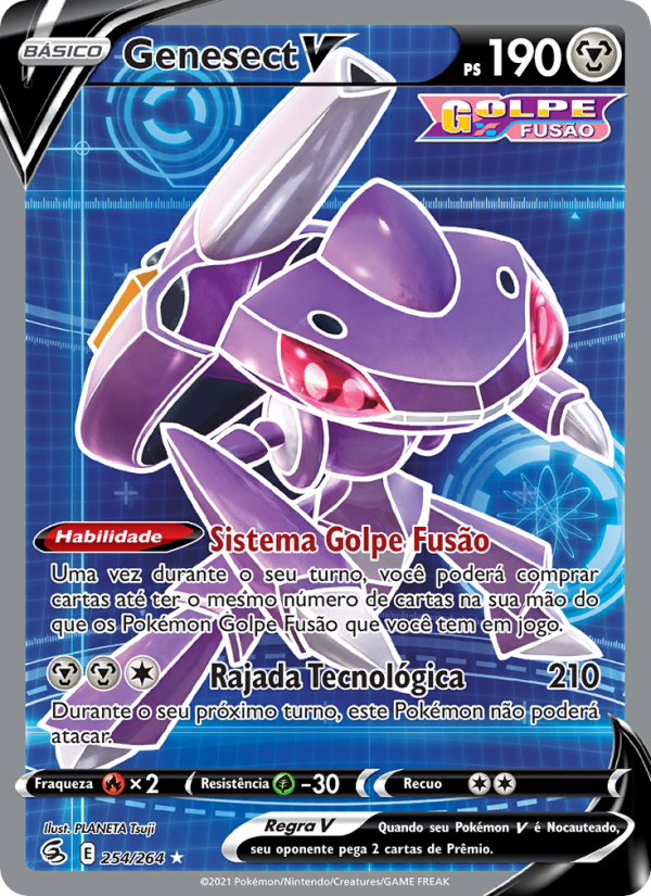 Genesect V 254 — Golpe Fusão (Portuguese Pokémon TCG card)