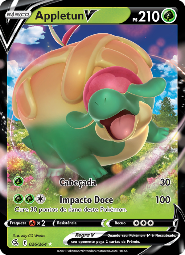 Appletun V 26 — Golpe Fusão (Portuguese Pokémon TCG card)