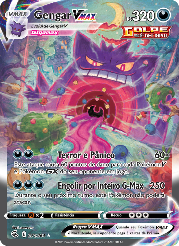 Gengar VMAX 271 — Fusion Strike (Portuguese Pokémon TCG card)