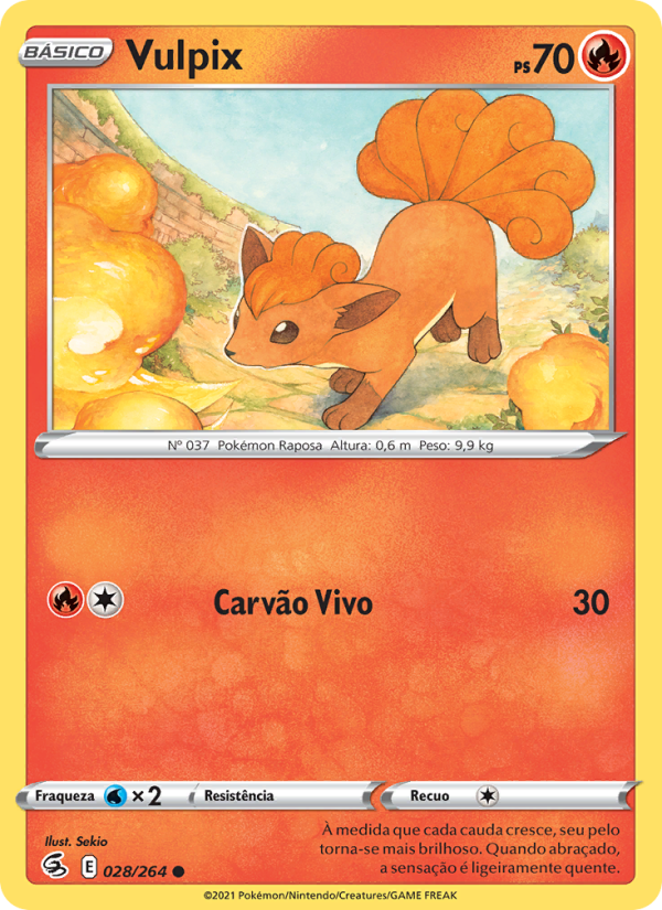 Vulpix 28 — Golpe Fusão (Portuguese Pokémon TCG card)