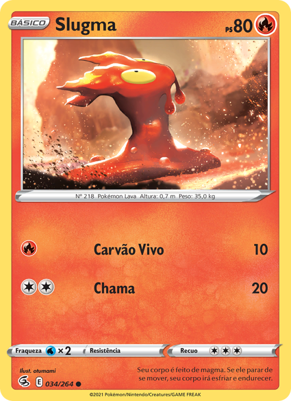 Slugma 34 — Golpe Fusão (Portuguese Pokémon TCG card)