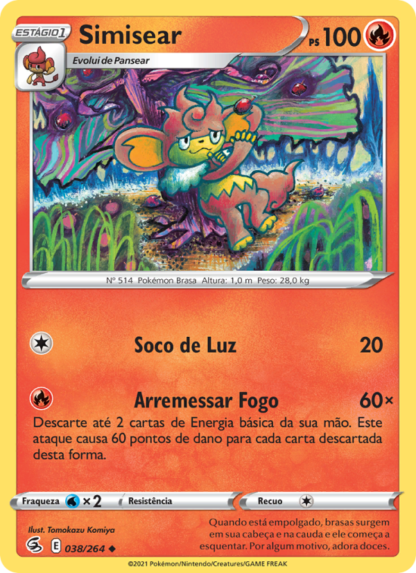 Simisear 38 — Golpe Fusão (Portuguese Pokémon TCG card)