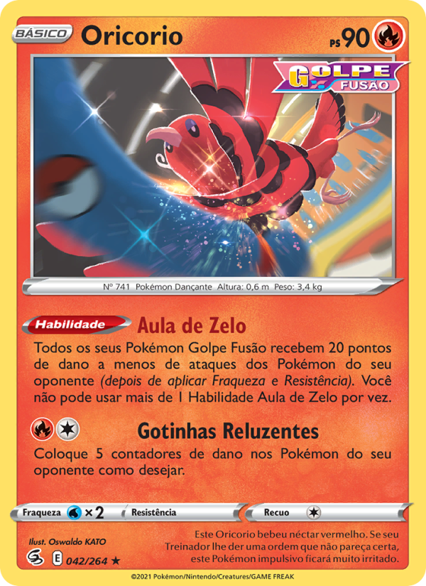 Oricorio 42 — Golpe Fusão (Portuguese Pokémon TCG card)