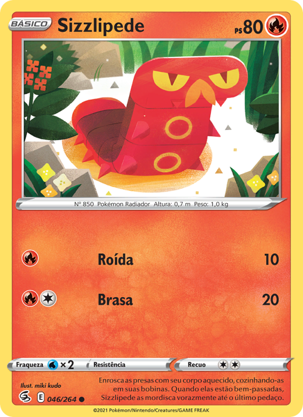 Sizzlipede 46 — Golpe Fusão (Portuguese Pokémon TCG card)
