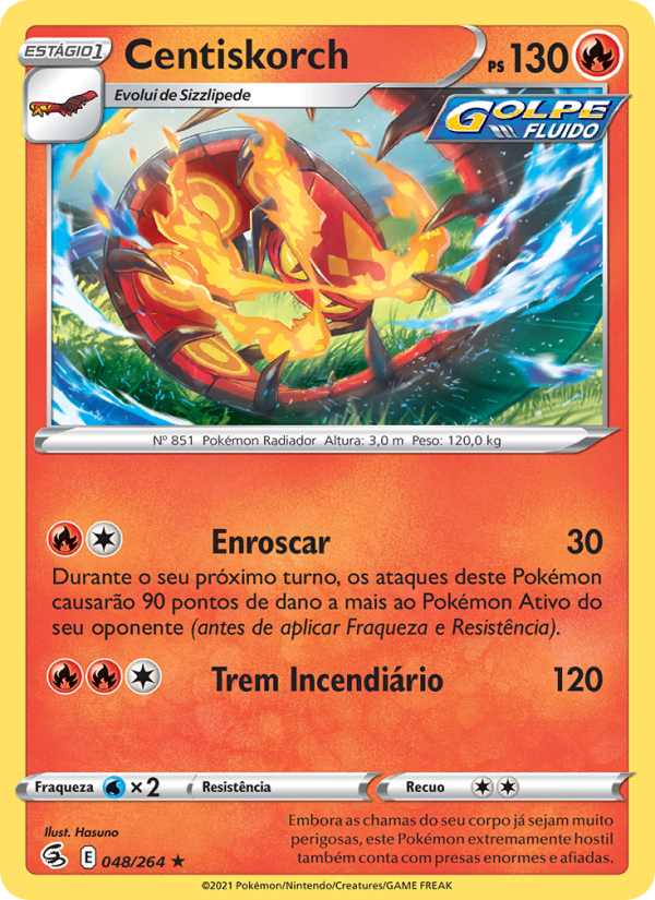 Centiskorch 48 — Golpe Fusão (Portuguese Pokémon TCG card)