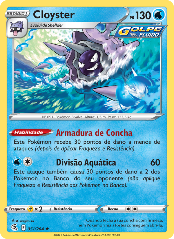 Cloyster 51 — Golpe Fusão (Portuguese Pokémon TCG card)