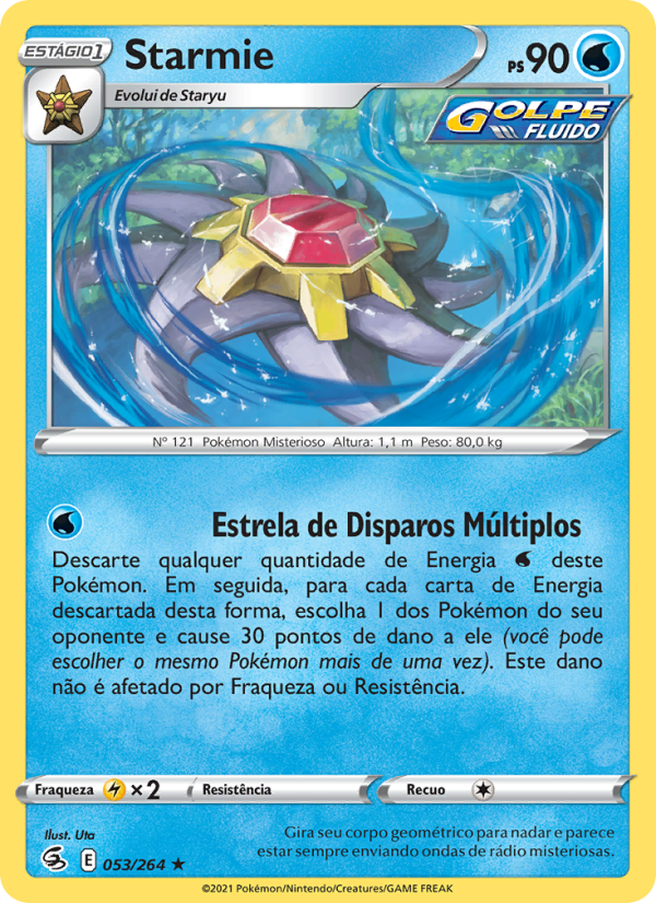 Starmie 53 — Golpe Fusão (Portuguese Pokémon TCG card)