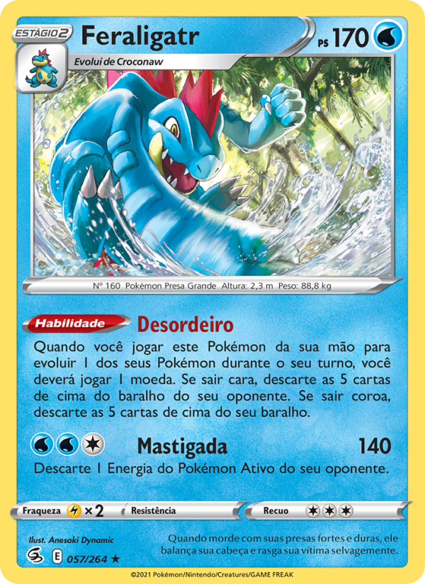 Feraligatr 57 — Golpe Fusão (Portuguese Pokémon TCG card)