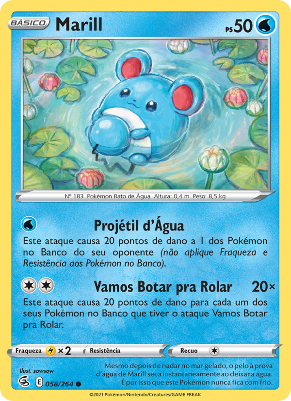 Marill 58 — Golpe Fusão (Portuguese Pokémon TCG card)