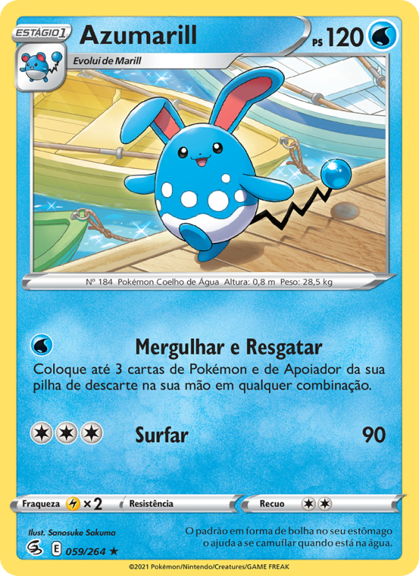 Azumarill 59 — Golpe Fusão (Portuguese Pokémon TCG card)