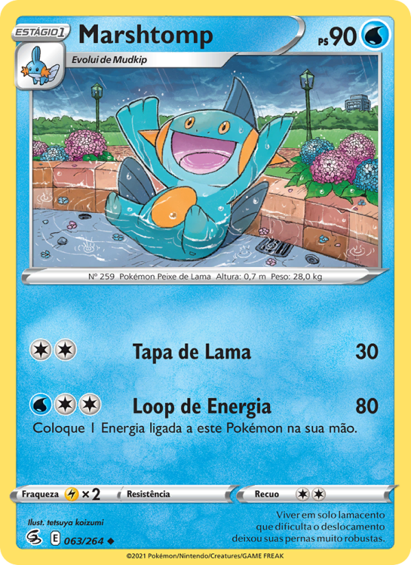 Marshtomp 63 — Golpe Fusão (Portuguese Pokémon TCG card)