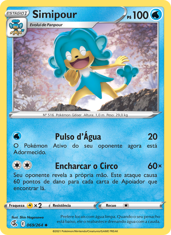 Simipour 69 — Golpe Fusão (Portuguese Pokémon TCG card)