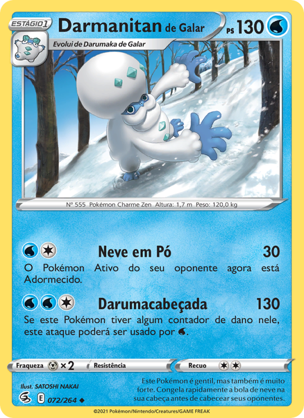 Darmanitan de Galar 72 — Golpe Fusão (Portuguese Pokémon TCG card)