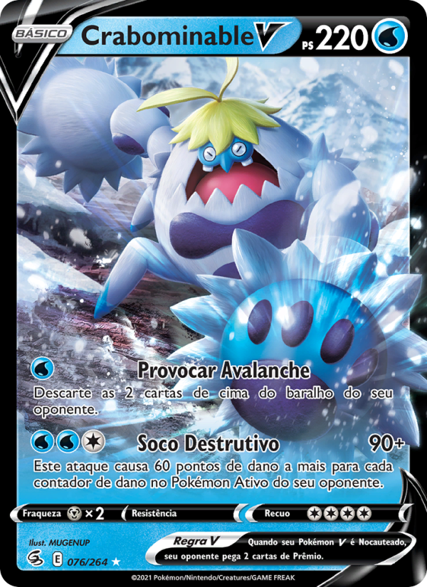 Crabominable V 76 — Golpe Fusão (Portuguese Pokémon TCG card)