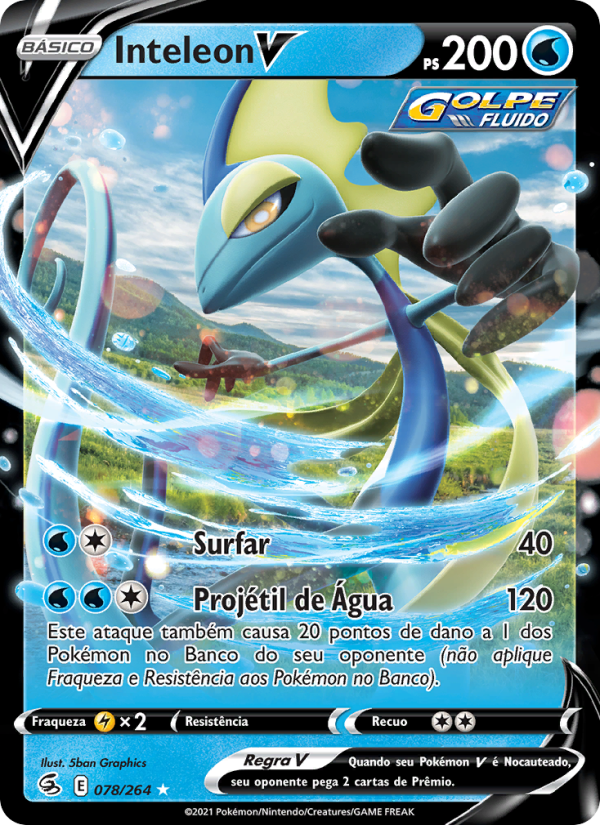 Inteleon V 78 — Golpe Fusão (Portuguese Pokémon TCG card)