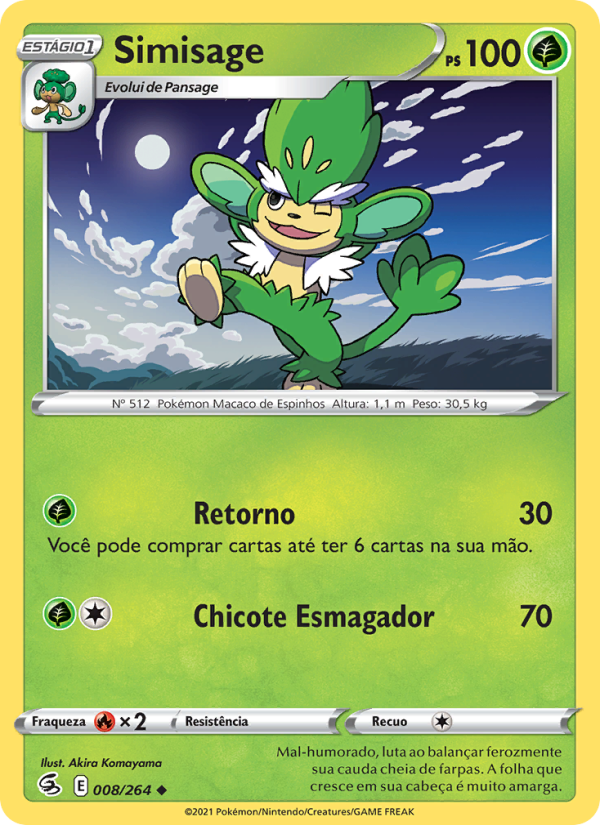 Simisage 8 — Golpe Fusão (Portuguese Pokémon TCG card)