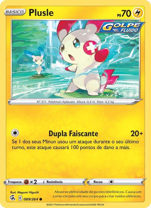 Plusle 89 — Golpe Fusão (Portuguese Pokémon TCG card)