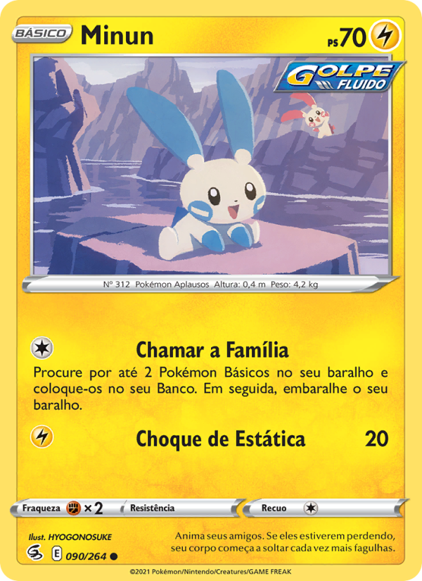 Minun 90 — Golpe Fusão (Portuguese Pokémon TCG card)
