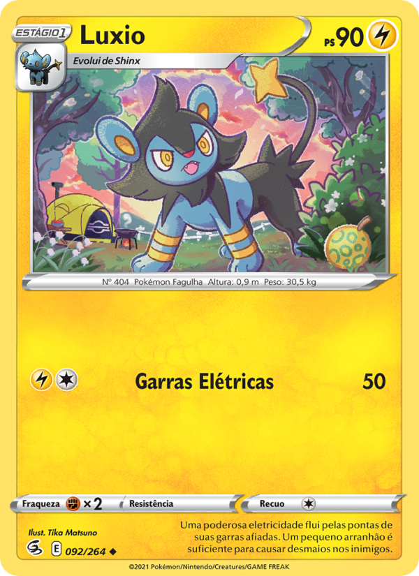 Luxio 92 — Golpe Fusão (Portuguese Pokémon TCG card)