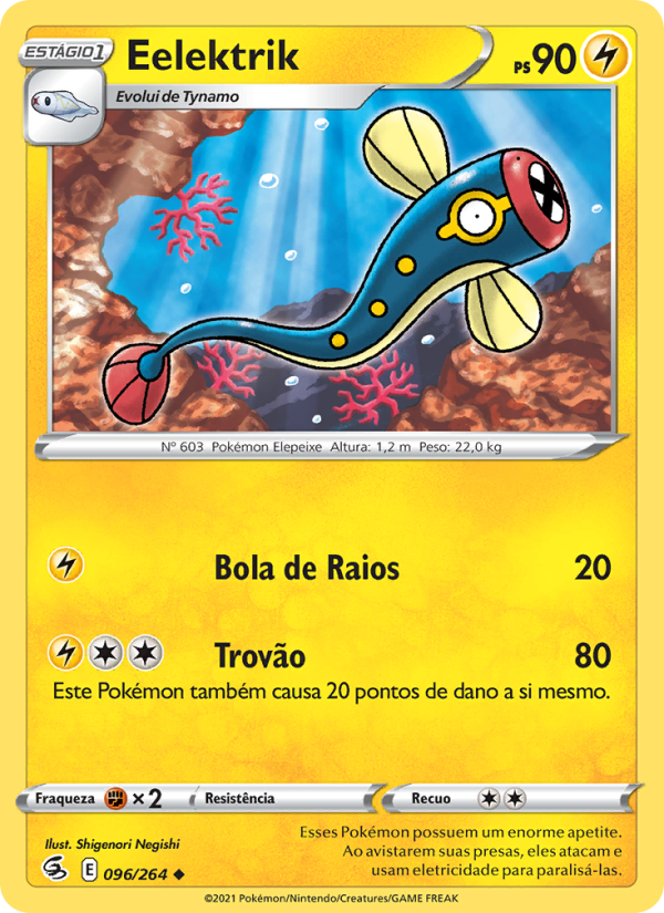 Eelektrik 96 — Golpe Fusão (Portuguese Pokémon TCG card)