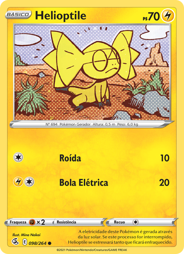 Helioptile 98 — Golpe Fusão (Portuguese Pokémon TCG card)