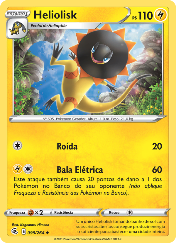 Heliolisk 99 — Golpe Fusão (Portuguese Pokémon TCG card)