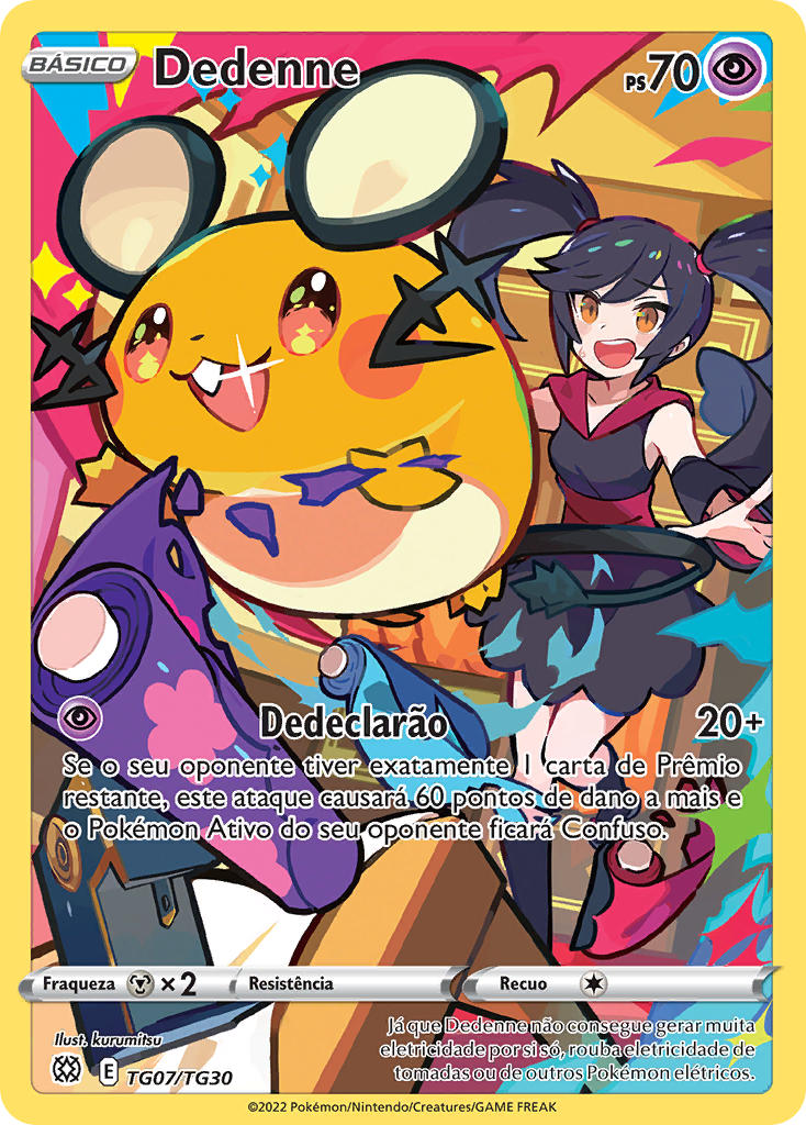 Dedenne TG07 — Astros Cintilantes Galeria de Treinador (Portuguese Pokémon TCG card)