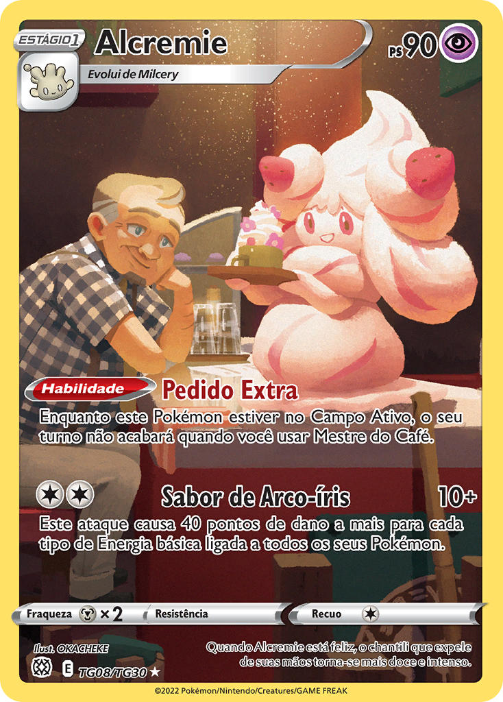 Alcremie TG08 — Astros Cintilantes Galeria de Treinador (Portuguese Pokémon TCG card)
