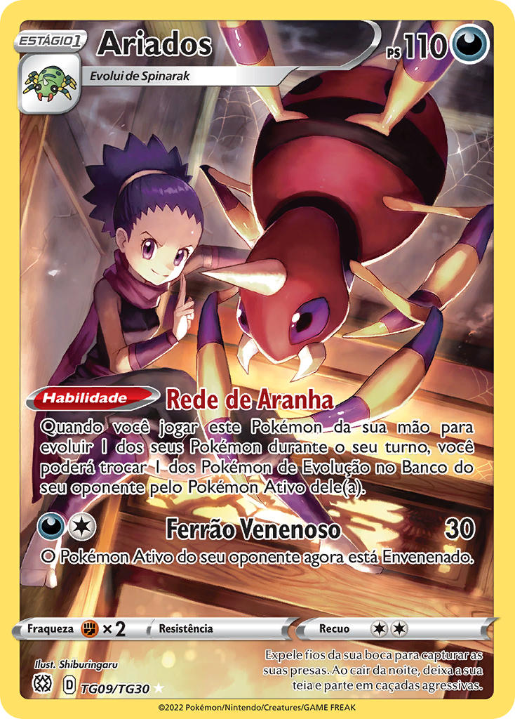 Ariados TG09 — Astros Cintilantes Galeria de Treinador (Portuguese Pokémon TCG card)