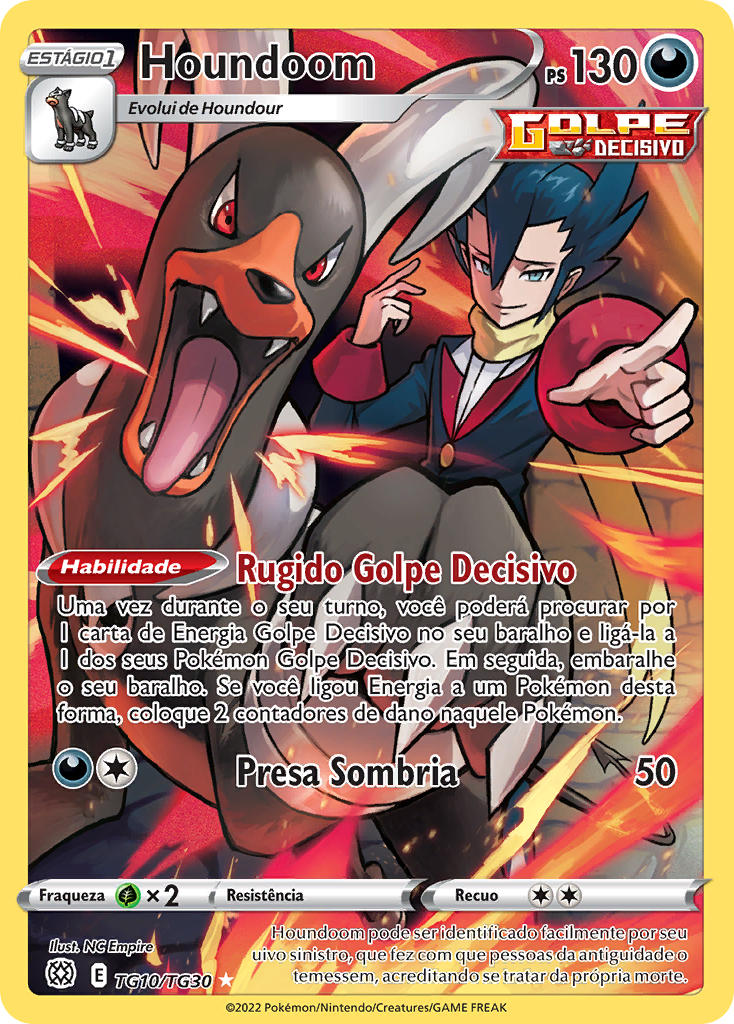 Houndoom TG10 — Astros Cintilantes Galeria de Treinador (Portuguese Pokémon TCG card)