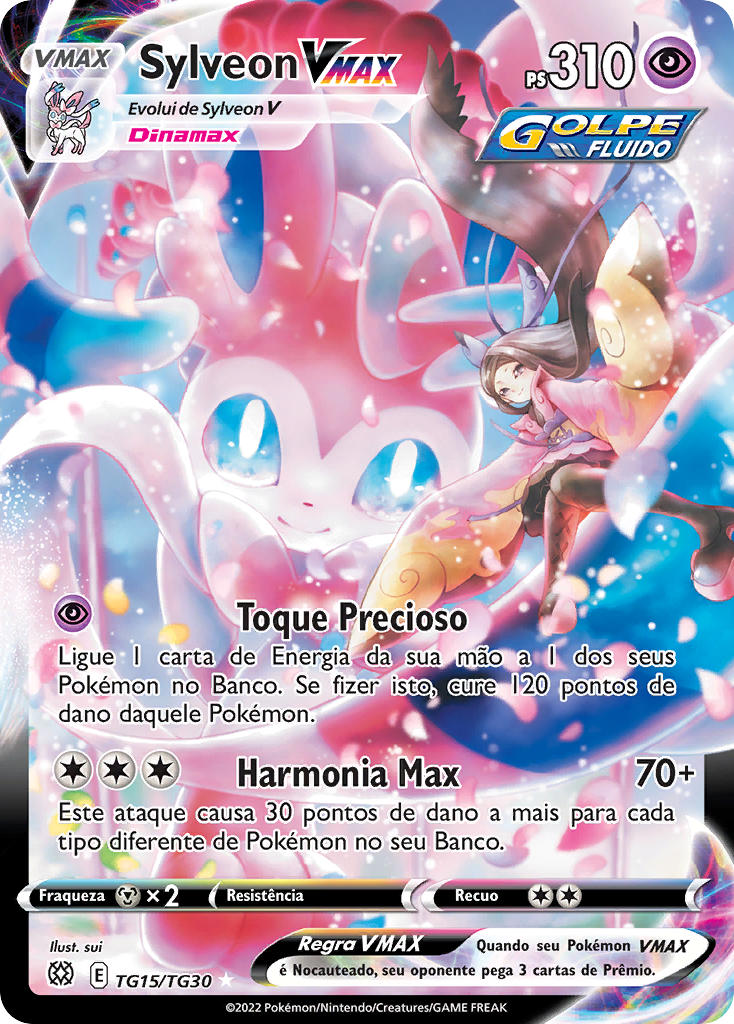 Sylveon VMAX TG15 — Astros Cintilantes Galeria de Treinador (Portuguese Pokémon TCG card)
