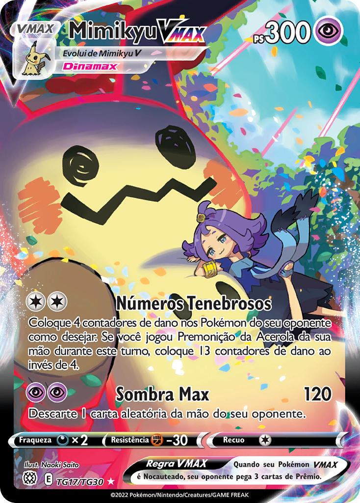 Mimikyu VMAX TG17 — Astros Cintilantes Galeria de Treinador (Portuguese Pokémon TCG card)