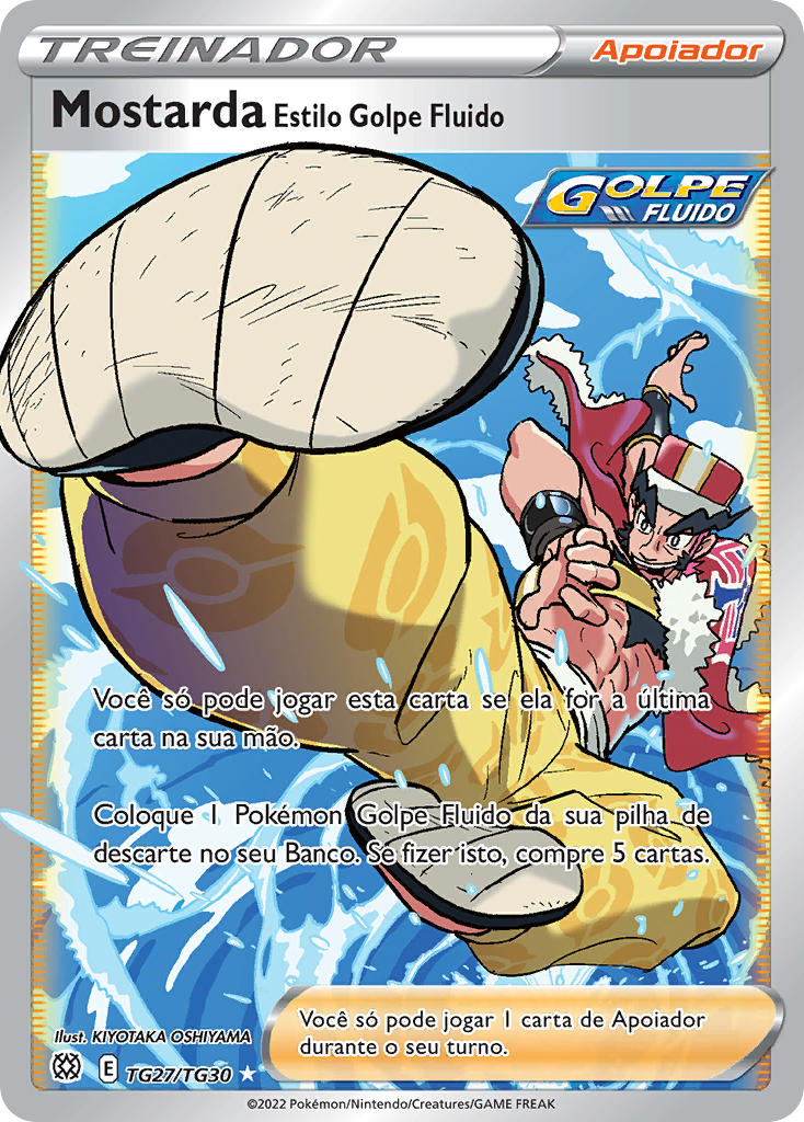Mostarda Estilo Golpe Fluido TG27 — Astros Cintilantes Galeria de Treinador (Portuguese Pokémon TCG card)