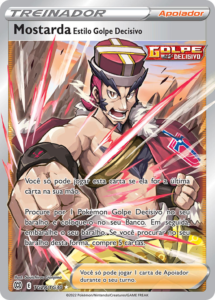 Mostarda Estilo Golpe Decisivo TG28 — Astros Cintilantes Galeria de Treinador (Portuguese Pokémon TCG card)