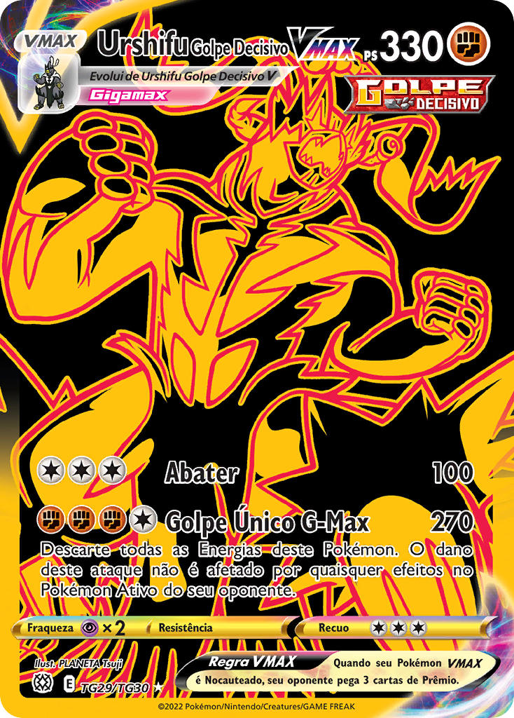 Urshifu Golpe Decisivo VMAX TG29 — Astros Cintilantes Galeria de Treinador (Portuguese Pokémon TCG card)