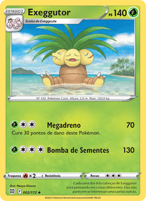 Exeggutor 002 — Astros Cintilantes (Portuguese Pokémon TCG card)