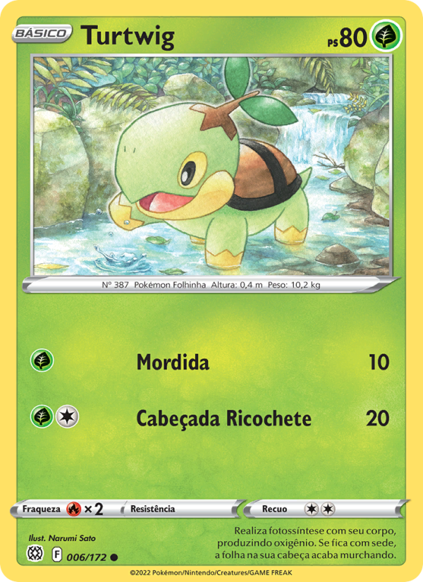 Turtwig 006 — Astros Cintilantes (Portuguese Pokémon TCG card)