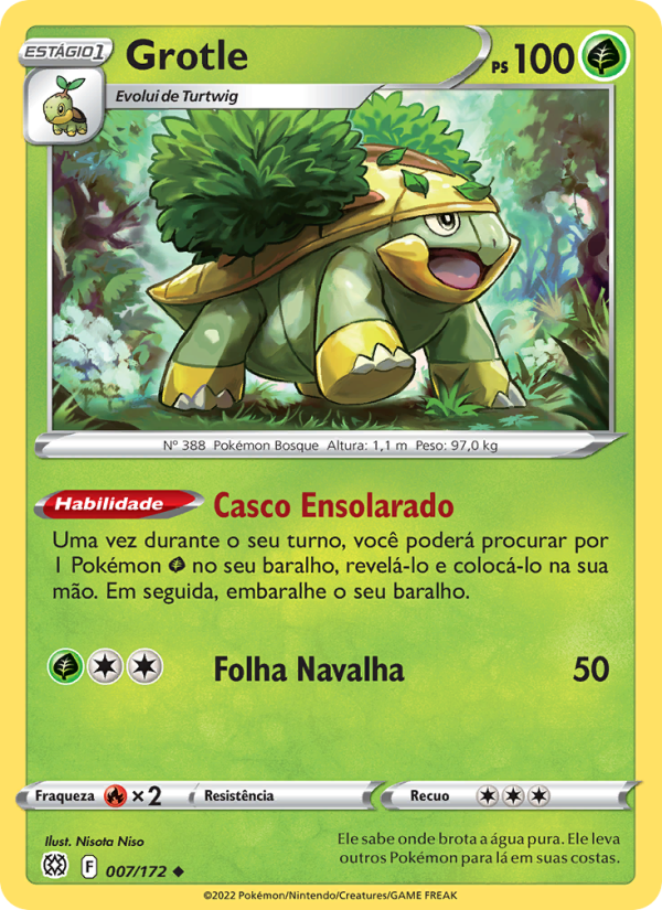 Grotle 007 — Astros Cintilantes (Portuguese Pokémon TCG card)