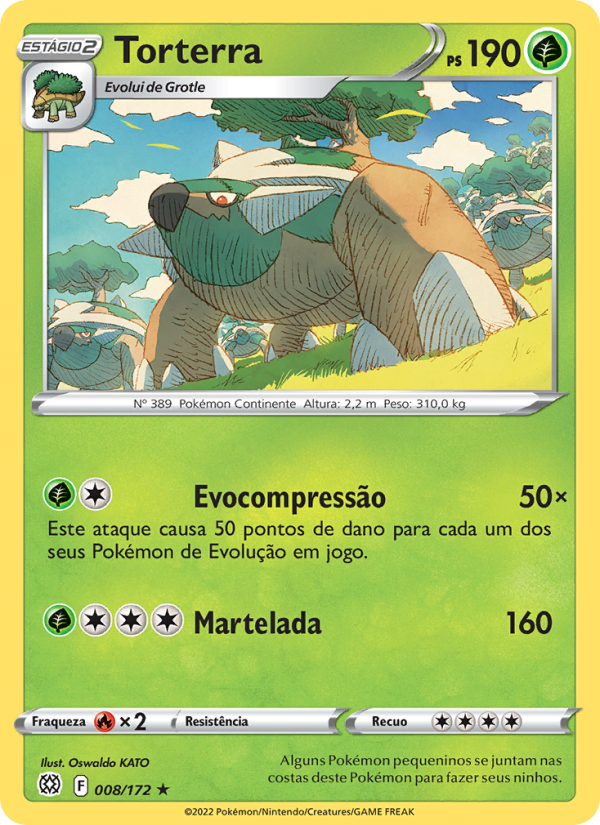 Torterra 008 — Astros Cintilantes (Portuguese Pokémon TCG card)