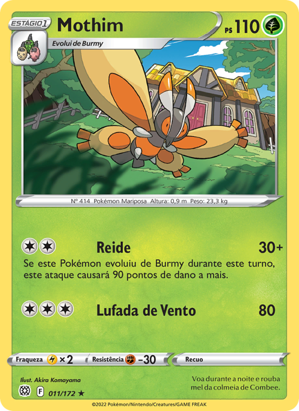 Mothim 011 — Astros Cintilantes (Portuguese Pokémon TCG card)