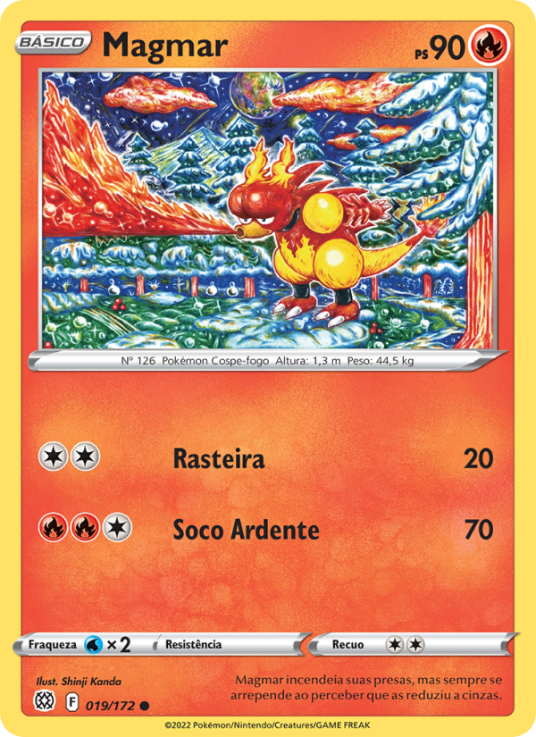 Magmar 019 — Astros Cintilantes (Portuguese Pokémon TCG card)
