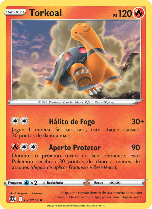 Torkoal 023 — Astros Cintilantes (Portuguese Pokémon TCG card)